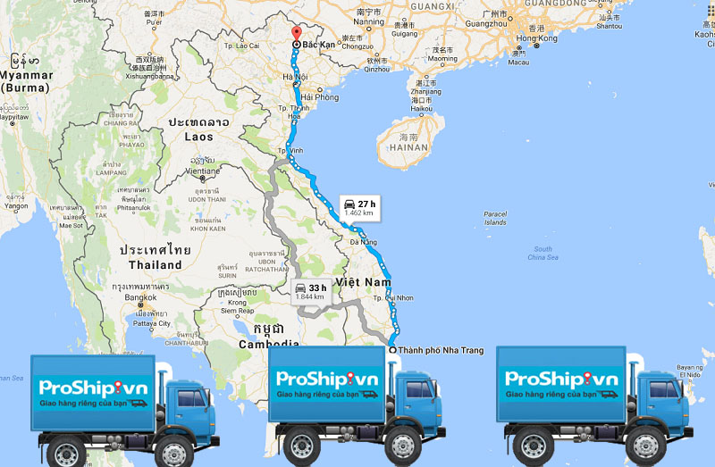 Dịch vụ vận chuyển gửi hàng từ Nha Trang đi Bắc Kạn