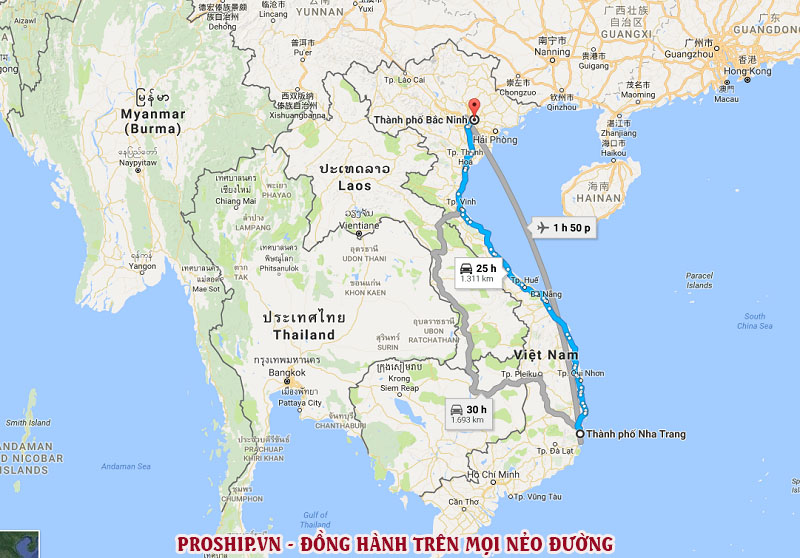 Dịch vụ vận chuyển gửi hàng từ Nha Trang đi Bắc Ninh