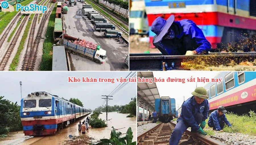 Những khó khăn trong vận chuyển hàng hóa đường sắt