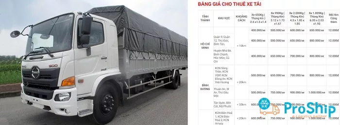 Dịch vụ cho thuê xe tải 9 tấn chở hàng uy tín, giá rẻ