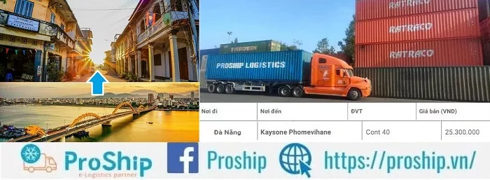 Giá cước dịch vụ vận chuyển Container từ Đà Nẵng đi Kaysone Phomvihane