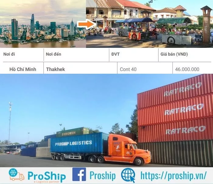Bảng giá dịch vụ vận chuyển Container từ TPHCM đi Thakhek chi tiết