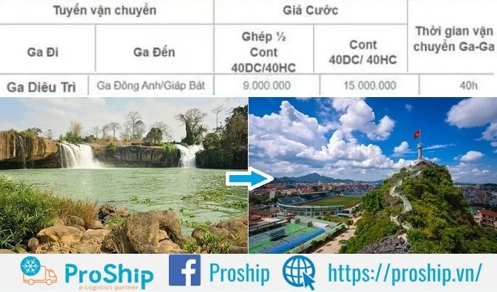 Giá cước vận chuyển hàng từ Đắk Lắk đi Lạng Sơn bằng đường sắt