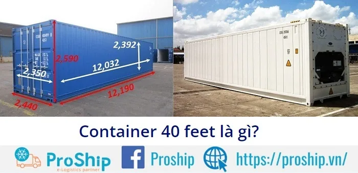 What is the size of a 40 foot container tractor?