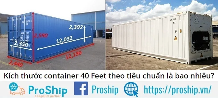Kích thước xe đầu kéo container 40 feet là bao nhiêu?