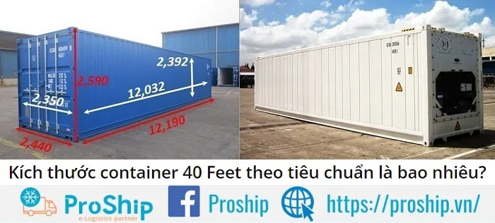 What is the size of a 40 foot container tractor?