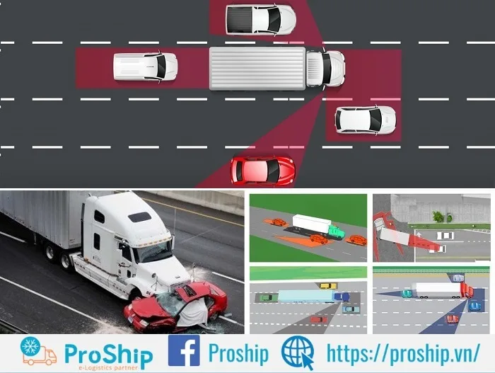 What is a truck&#39;s blind spot? Where is it usually located? 