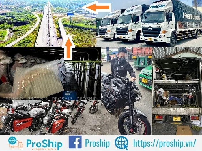 Proship transports motorbikes along National Highway 1 at a reputable and cheap price