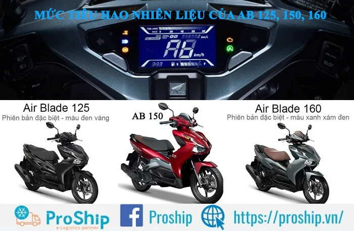 What is the fuel consumption of AB 125, 150, 160?
