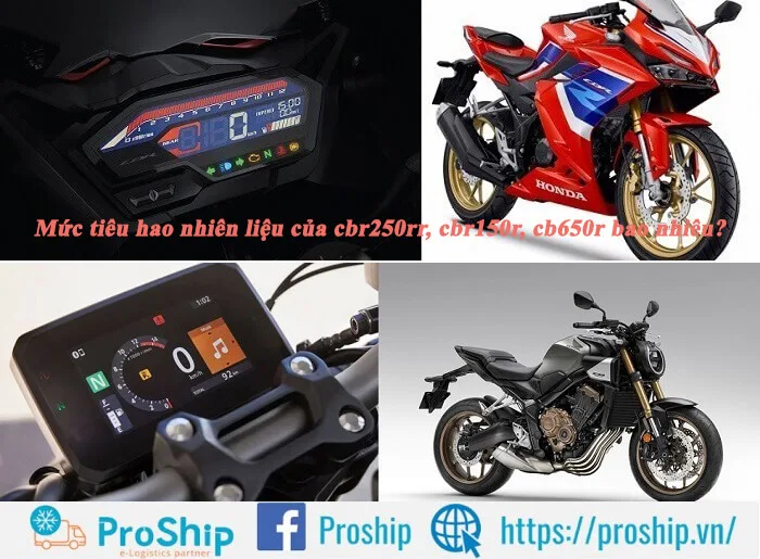 What is the fuel consumption of cbr250rr, cbr150r, cb650r?