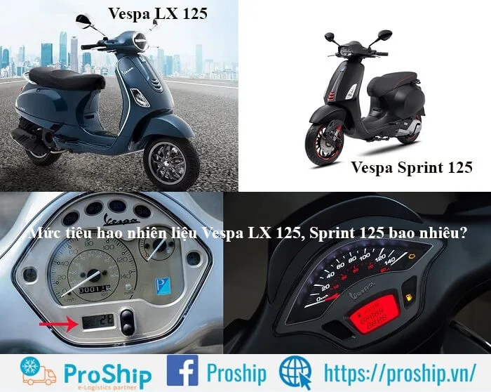 What is the fuel consumption of vespa LX 125, Sprint 125?