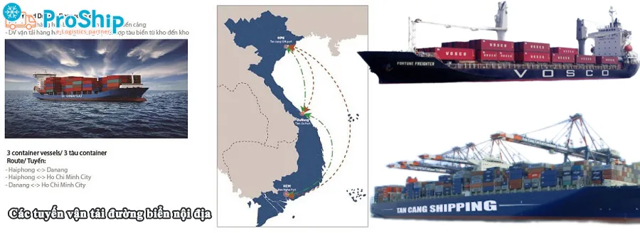 Những tuyến đường biển trên tuyến Bắc Nam nội địa hiện nay