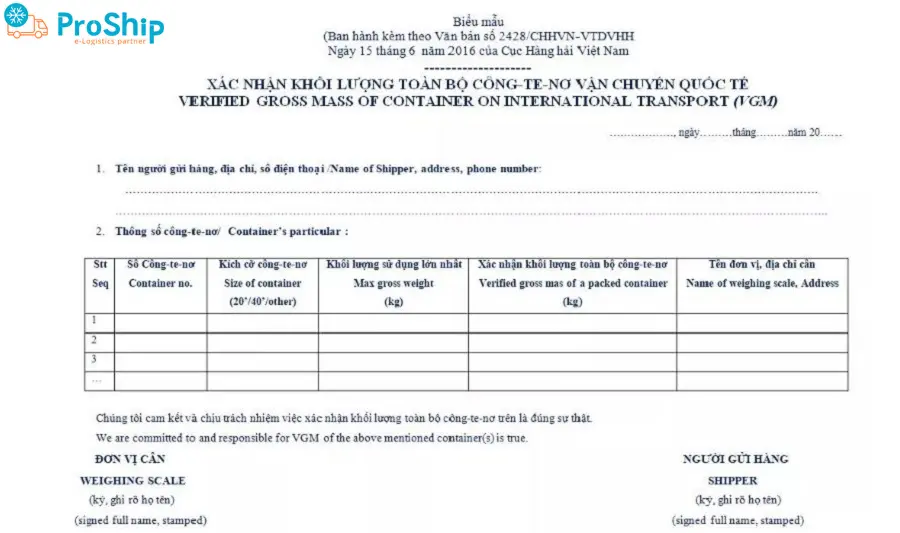 VGM là gì? Công thức tính VGM trong xuất nhập khẩu thế nào?