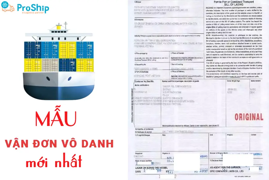 What is anonymous bill of lading? What is the prescribed and procedure?